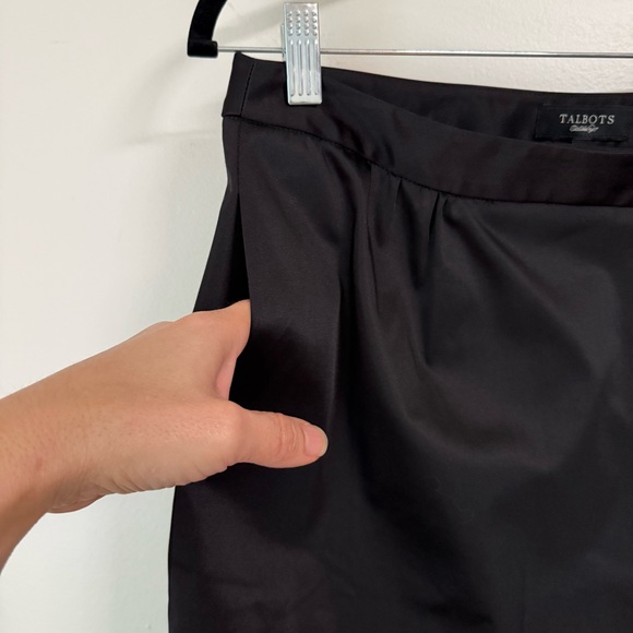 NWT Talbots Asymmetric Wrap Skirt in Smooth Black Satin, size 8 - Picture 7 of 9